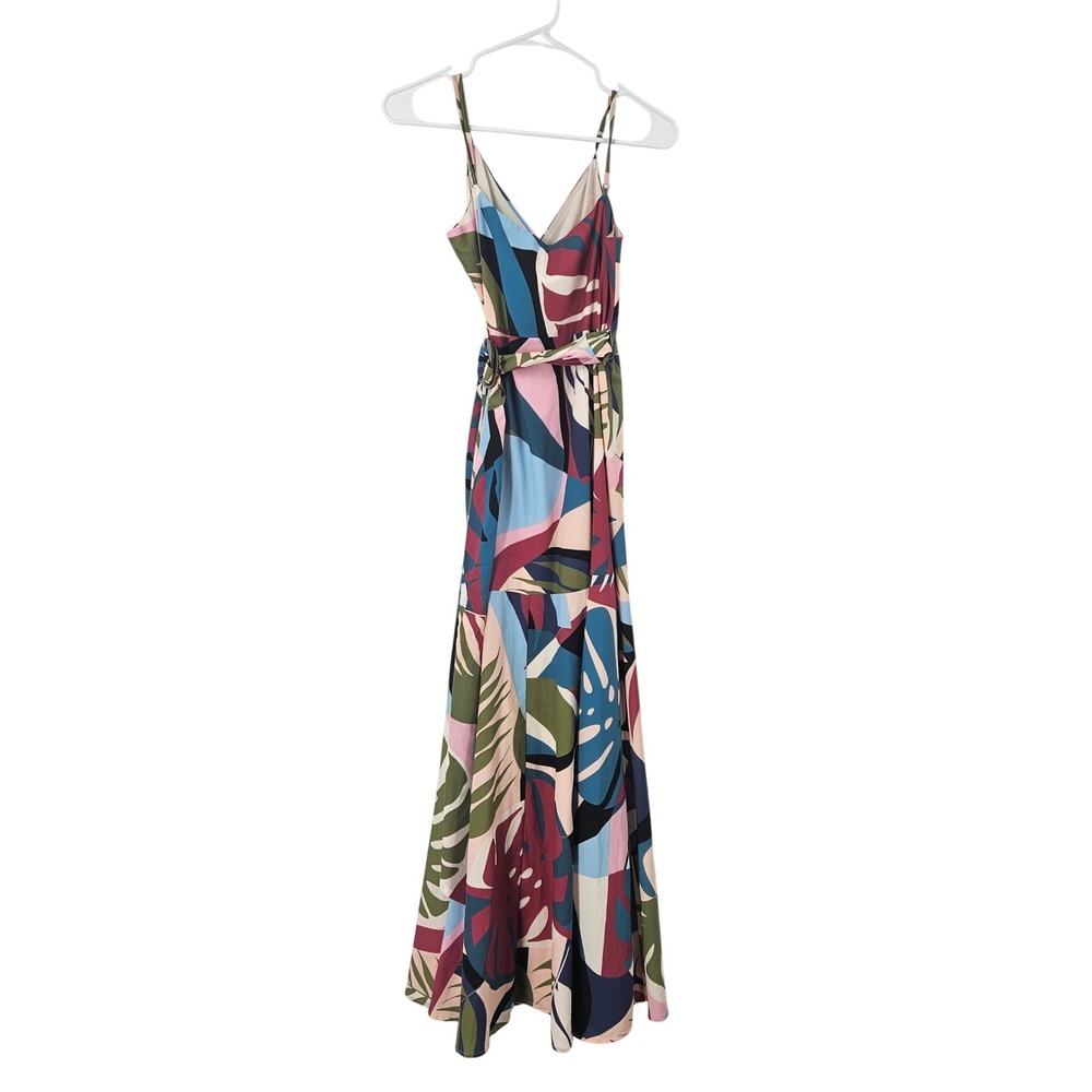 Hutch Anthropologie Sohla Wrap Maxi Dress Multi Tropical Wedding Guest Maxi Sz M - Picture 11 of 16